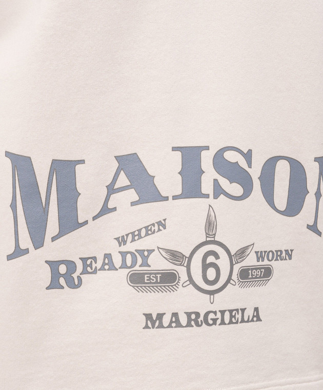 Maison Margiela MM6 Світшот кольору айворі з принтом SH0GU0044M25014 зображення 5