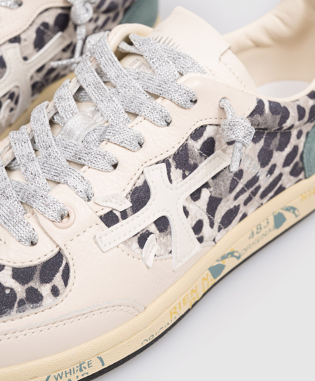 Premiata Бежеві замшеві кросівки Bskt Clayd з леопардовим принтом BSKTCLAD8169 зображення 5
