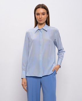 Max Mara Блакитна сорочка із шовку MSTFLIRT в смужку MSTFLIRT