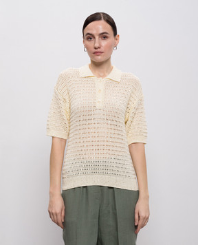 Peserico Желтый топ с воротником-поло S99120F0509110