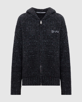 Alexander Wang Черный кардиган с шерстью с логотипом UKC4253059