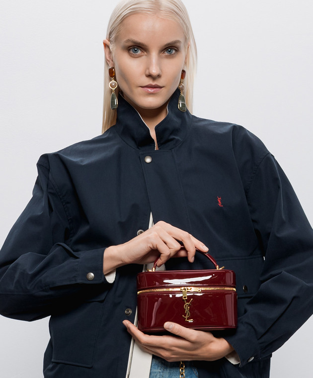Saint Laurent Бордова шкіряна лакована сумка крос-боді GABY 810932AAEQ1 зображення 2