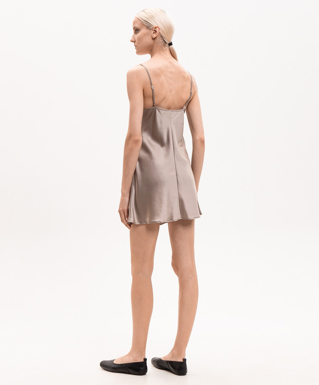 Dore & Rose Бежева нічна сорочка із шовку PREMIUMSILKSLIPDRESS зображення 3