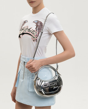 Casablanca Серебряная кожаная сумка с нашивкой логотипа ASS26BAG18102