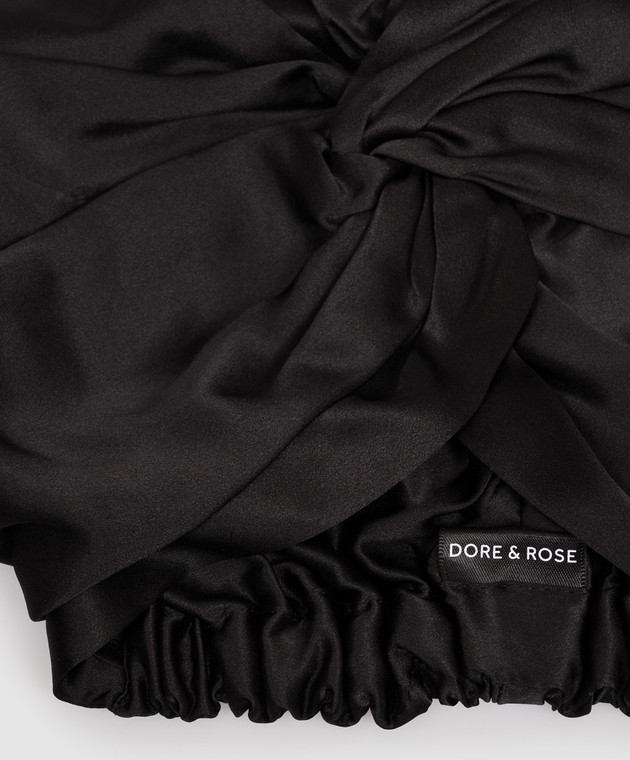 Dore & Rose Черная шапочка для сна из шелка PREMIUMSILKBONNET изображение 2