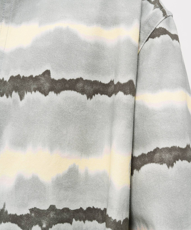 Off-White Серая джинсовая рубашка TieDye 44MES01FZ26F001 изображение 5