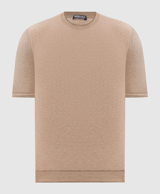 Bertolo Cashmere Бежевая футболка с окантовкой 902204002056