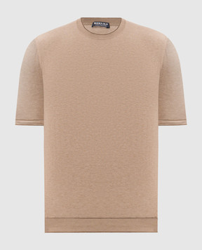 Bertolo Cashmere Бежева футболка з окантуванням 902204002056