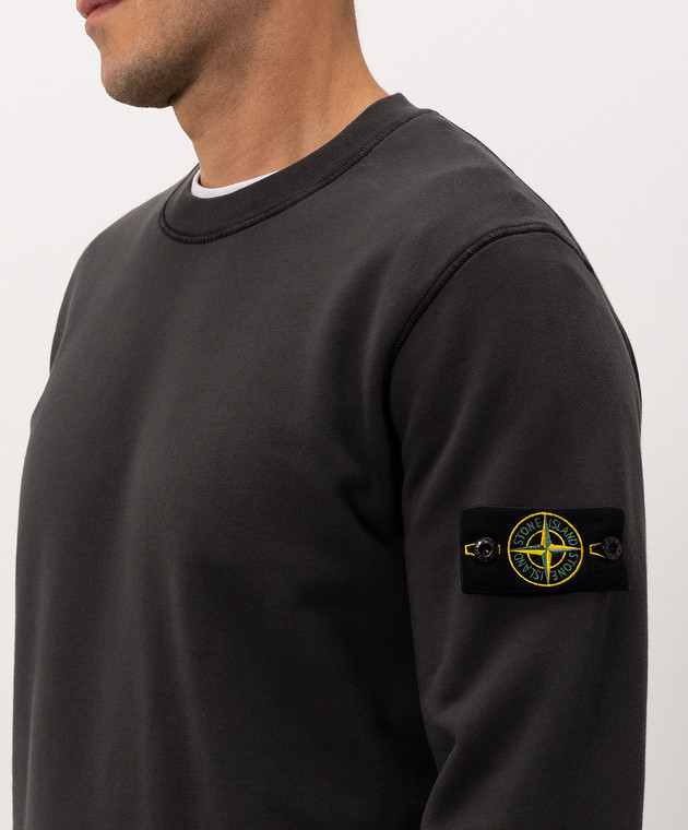 Stone Island Серый свитшот с патчем логотипа L2S156100060S0051 изображение 5