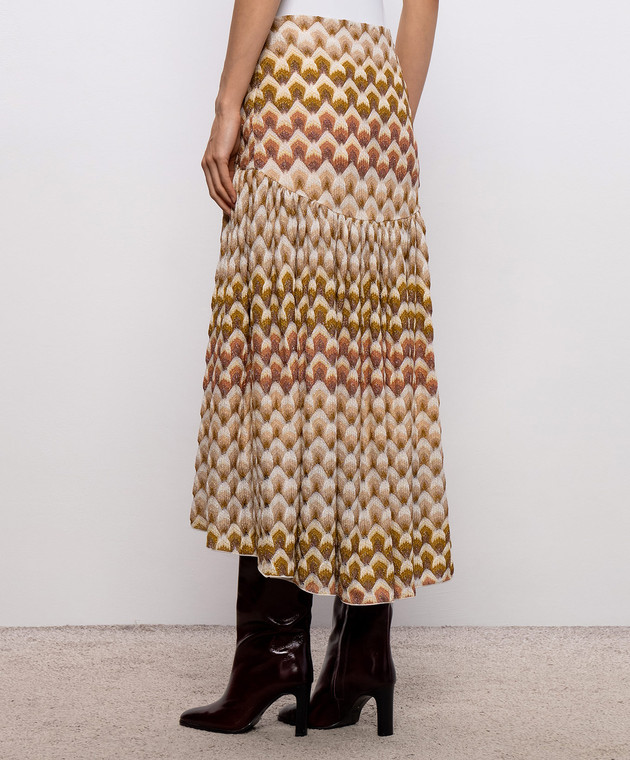 Missoni Бежевая юбка миди с люрексом DS26WH02BR015L изображение 4