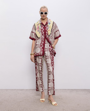 MANTERO 1902 Бордові штани Doris із шовку 0227A2811T0879N