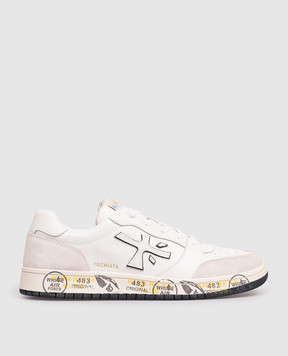 Premiata Детские белые кожаные кроссовки MARC 352895233639
