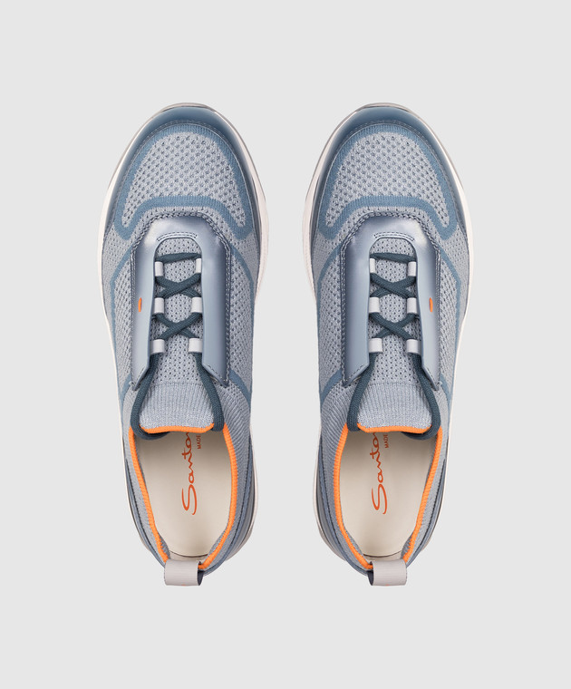 Santoni Голубые кроссовки MBIO22135BGRCOTZ изображение 4