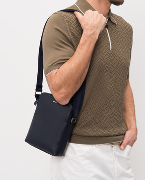 Bally Синяя кожаная сумка Capitol с принтом логотипа MAC06GVT710