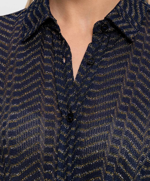 Missoni Синяя блуза с люрексом DS26WJ05BR015R изображение 5