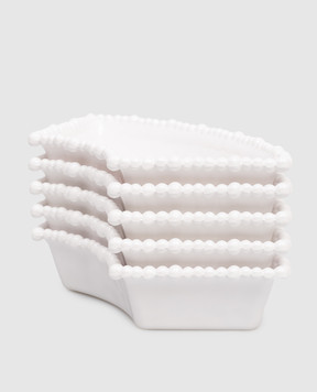 Baci Milano Набір білих тарілок для закусок Pearl APP1COL01