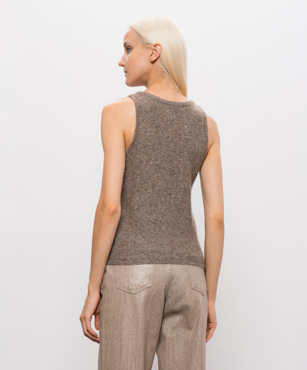 Allude Коричневий топ з кашеміру та шовку 26577112 зображення 4