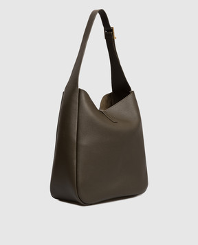 Saint Laurent Кожаная сумка LE 5À7 цвета хаки 753837AAAUQ