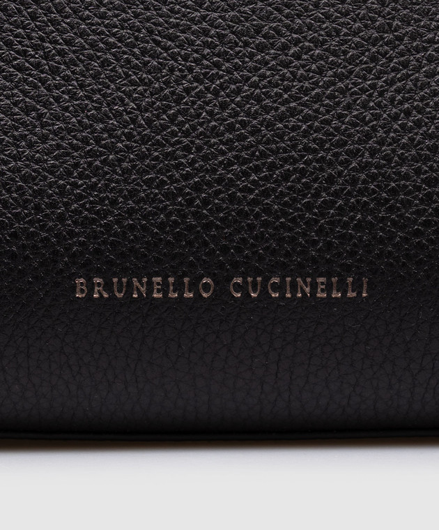 Brunello Cucinelli Черный кожаный клатч MBDKB2785P изображение 4