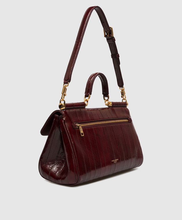 Dolce&Gabbana Бордовая кожаная сумка My Sicily BB7782B8291 изображение 3