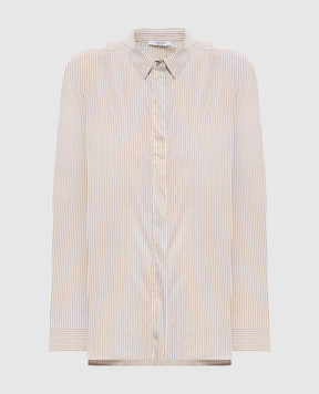 Peserico Бежевая рубашка в полоску с люрексом S06870D00662