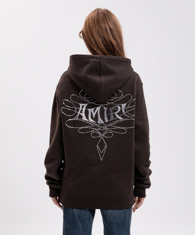 AMIRI Коричневе худі з кристалами AM426JR013 зображення 4