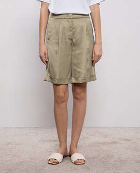 Peserico Шорти кольору хакі з відворотами A04083Z06638