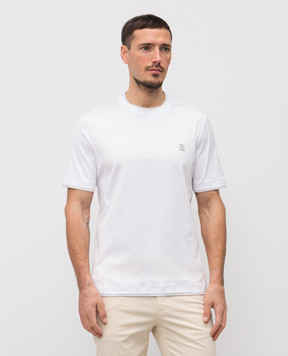 Brunello Cucinelli Футболка с вышивкой эмблемы M0B137451G
