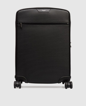 Serapian Чорна шкіряна валіза з тисненням мононграми SRSTSMTR727955BCG2