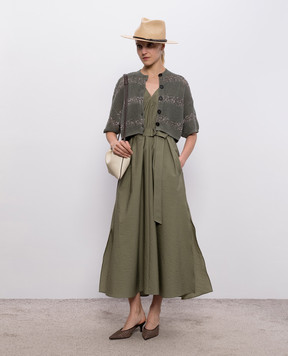 Brunello Cucinelli Зелена сукня міді M0F79A5092