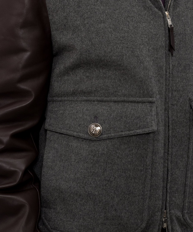 Brunello Cucinelli Серая комбинированная куртка MM4006004 изображение 5