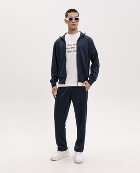 Palm Angels Синя спортивна куртка з принтом логотипа PMBD089S26FAB001
