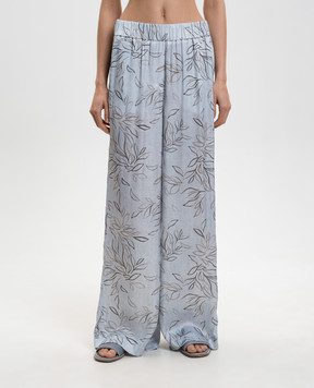 Peserico Блакитні палаццо в квітковий принт A0405204742