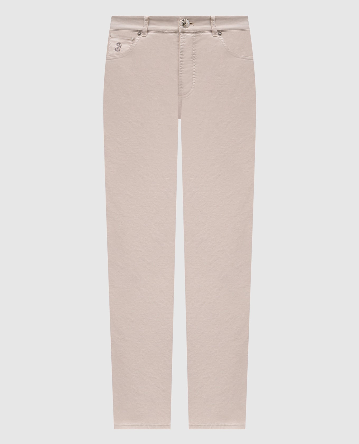 Бежевые брюки с логотипом