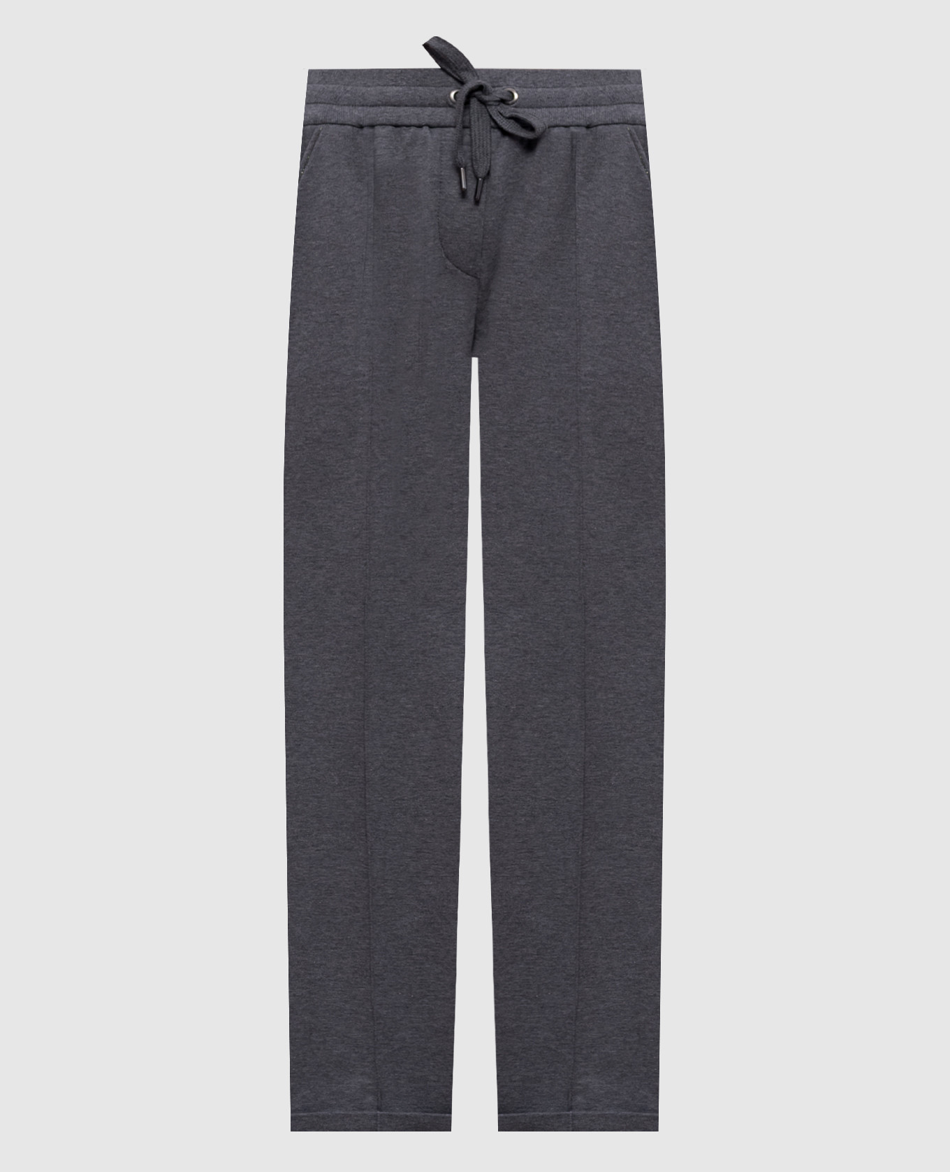 Серые спортивные брюки с отворотами