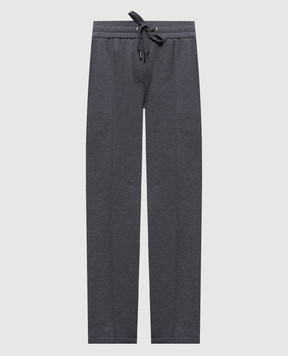Brunello Cucinelli Серые спортивные брюки с отворотами MP827FB799