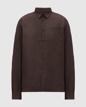 Cashmere&Whiskey Коричневая рубашка из льна 0331900638