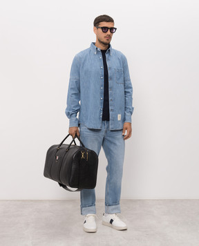 Thom Browne Блакитна джинсова сорочка з нашивкою логотипа MWL412OF1210