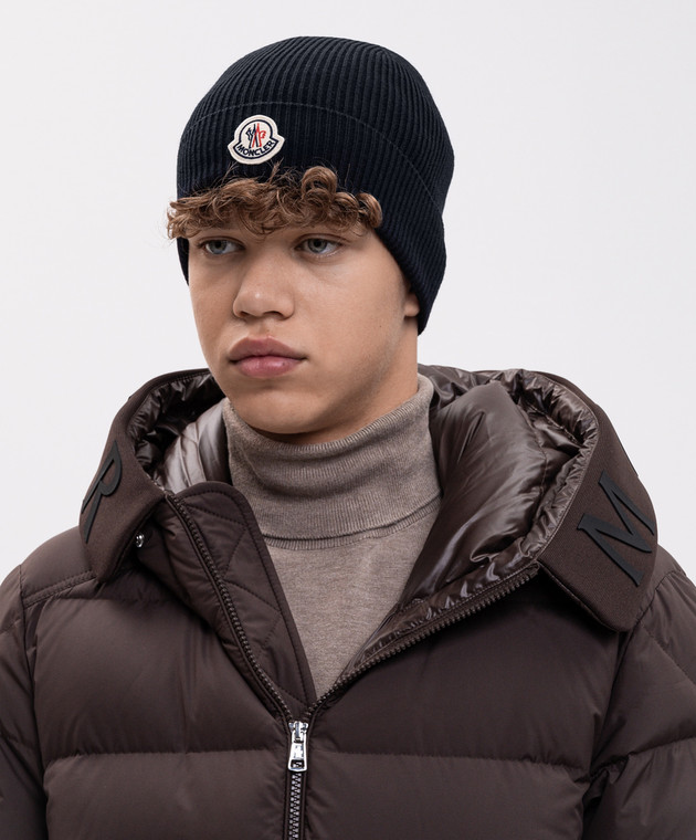 Moncler Синяя шапка из шерсти L20913B70500A9342 изображение 2