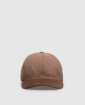 Brett Johnson Коричнева кепка з кашеміру та нубука FW26CAP1LP701CHE