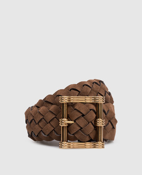 Etro Коричневый замшевый плетеный ремень WP3C0001AE328