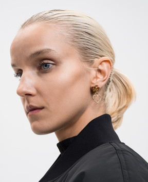 Dolce&Gabbana Золотые серьги с монограммой логотипа DG с кристаллами WER6I2W1111