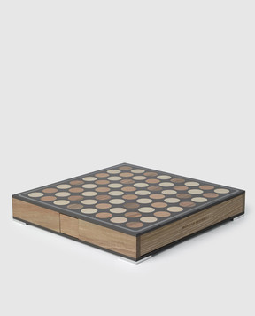 Brunello Cucinelli Набор шахмат и шашек Krion с ореховым деревом в футляре MLWOGAM827