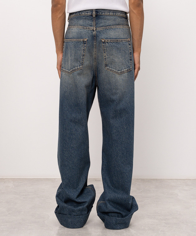 Ann Demeulemeester Синие джинсы Michael с эффектом потертости B0010308FA769 изображение 4