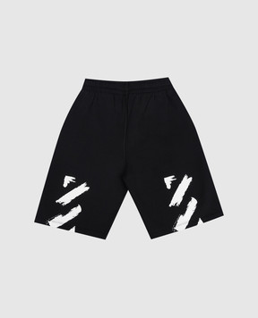 Off-White Дитячі чорні шорти з принтом логотипа Off 44BCI001S26F003