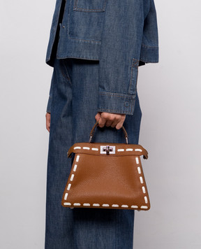 Fendi Коричнева шкіряна сумка Peekaboo ISee 8BN327AY6X