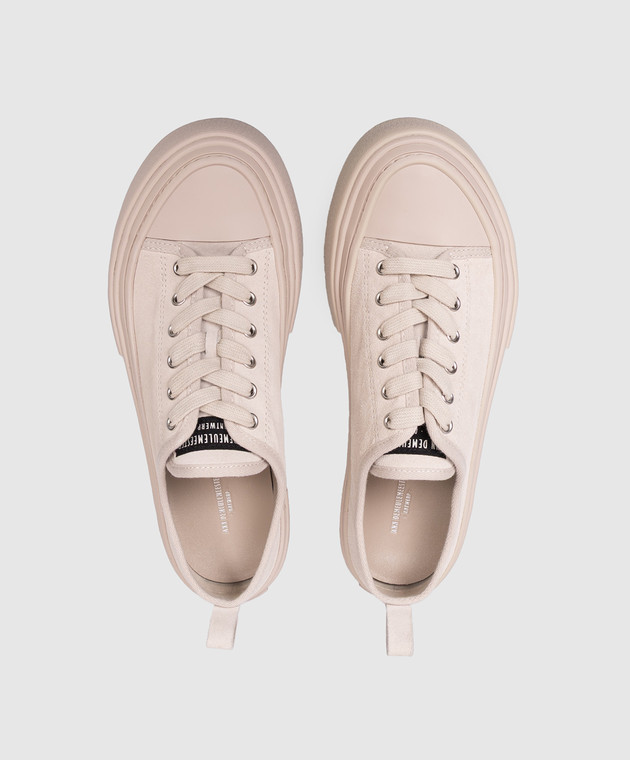 Ann Demeulemeester Бежеві замшеві кеди Halli з логотипом B0014076LT199 зображення 4