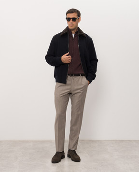 Bertolo Cashmere Серые брюки из шерсти и кашемира 000350001391