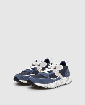 Voile Blanche Сині комбіновані кросівки CLUB01 з фактурним логотипом 0012019021021C05