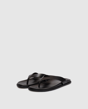 Stuart Weitzman Чорні шкіряні шльопанці MARYKATE SN616